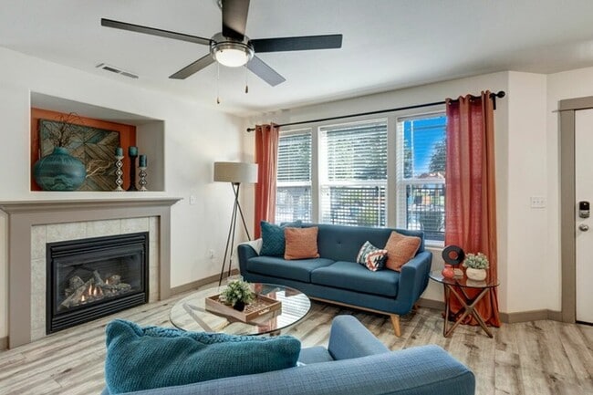 Cozy Living Room with Gas Fireplace and Chic Decor