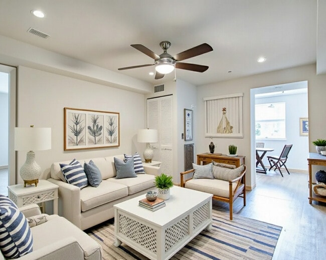 3BR, 2BA - 1,200SF Model Living Room - Palmetto on West