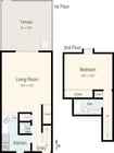 1BR/1.5BA