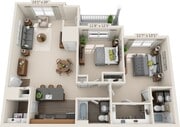 The Bravado - 2 Bedroom, 2 Bath, 1173 sq. ft.