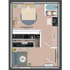2D Rendering of a 1 Bed Floor Plan
