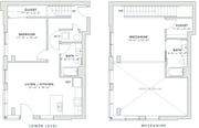 1,092 square foot two bedroom, two bath lofted apartment home