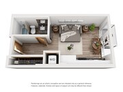 Studio A floor plan Forge West Seattle