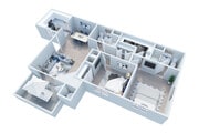 2x2 Floorplan 1015 sqft