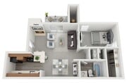 One Bedroom One Bathroom, 728 sqft