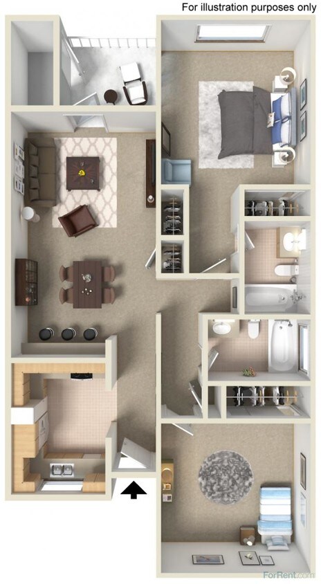 Floor Plan - Two Bed Two Bath
