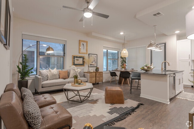 2BR, 2BA - 1217 SF B6 - Living Area - The Gabriella