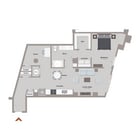 Floor Plan (Arya) - 1 Bedroom + Study (Haring)