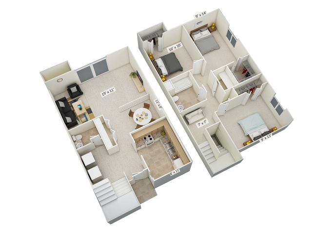 The Village on SC FPs_Three Bed.png - Village on South Carpenter