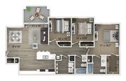 C1 3 bedroom 2 bathroom 1226 square feet