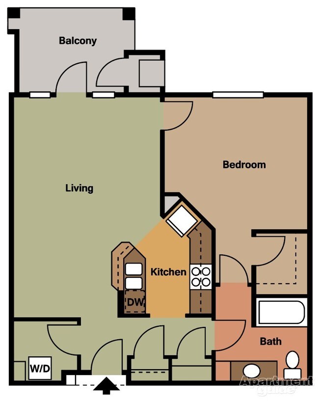 One Bed - D1 Floor Plan