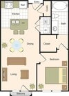 One Bedroom Floorplan