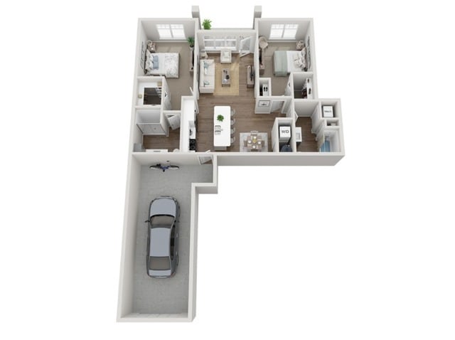 Floor Plan 2B | Seasons at River View | Apartments in Pleasant Prairie, WI - 2B