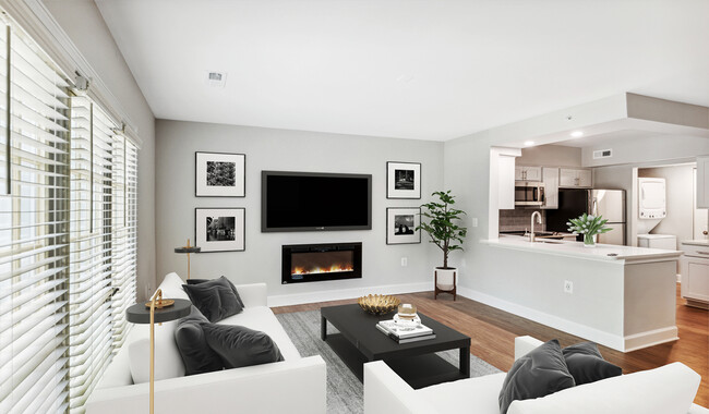 Spacious living room with naural lighting throughout - Vaughan Place Apartments