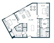 Two Bedroom Two Bath (1146 SF)
