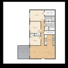Explore the versatile layout of this contemporary apartment, perfect for modern living.
