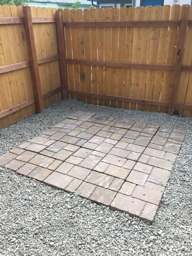 paver patio in the privately fenced yard - 431 N Franklin St