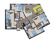 Descubre este plano de planta de apartamento contemporáneo diseñado para la vida moderna y la comodidad.