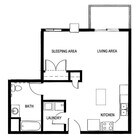 Studio 618 sq ft