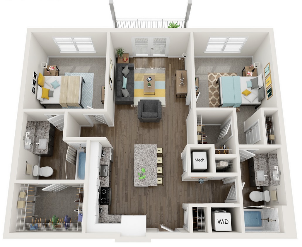 2 Bed / 2 Bath | 1,046 SF - Gemini