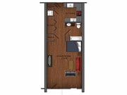 Studio apartment home floor plan at Township 28