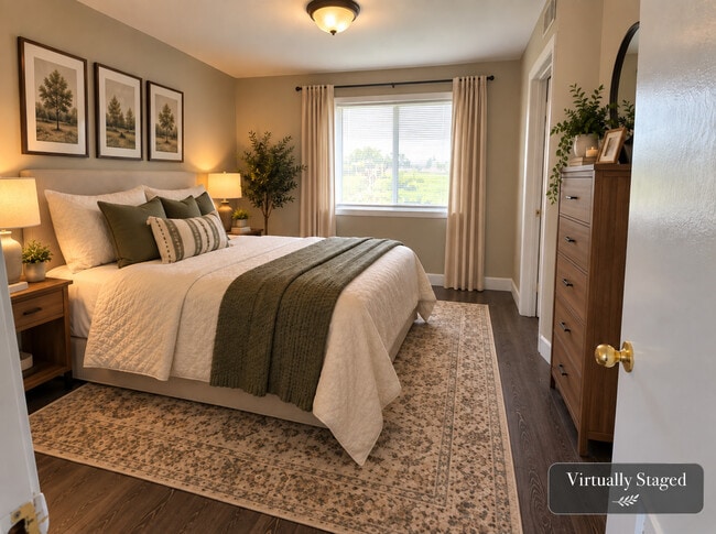 Bedroom From Entry - Virtually Staged