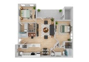 2 Bedroom | 2 Bath | 1097 SF | Renovated