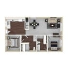 VOM V2-1 2B2B Furnished Floorplan