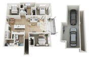 Floor Plan 3B | Seasons at Elgin | Apartments in Elgin, IL