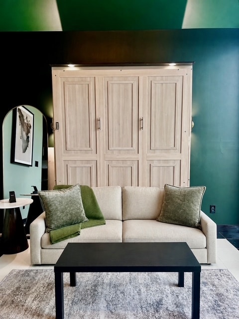 Extended Stay Executive Suite Murphy Bed Couch Layout