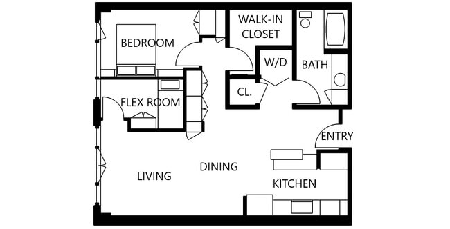 Plano de planta - 1255 NW 9th Ave Unidad 515