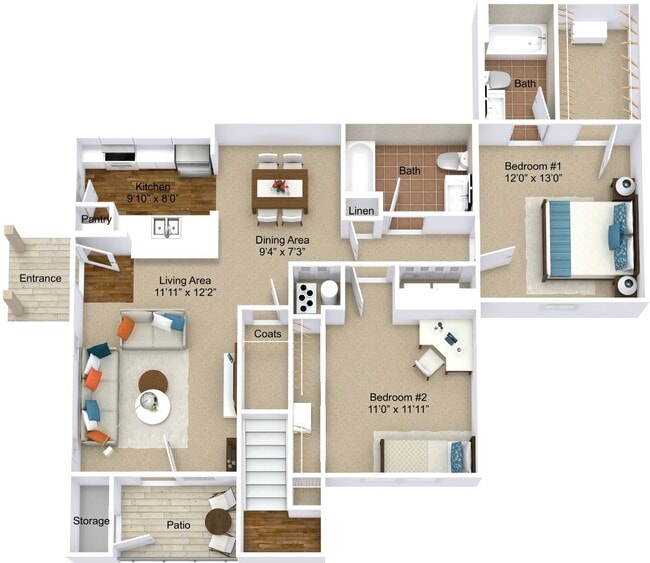 Mina de oro - 2 habitaciones con 2 baños