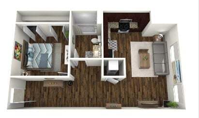 Floor Plan - 1 Bed 1 Bath