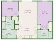 2BR 2 BA FLOORPLAN