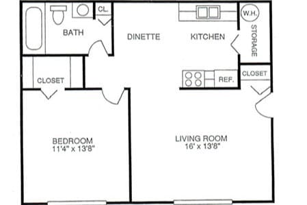 Plano de planta - Lake View Shores Apartments
