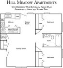 Two Bedroom One Bathroom Hill Meadow Apartments