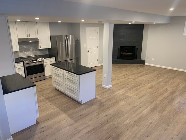 Main kitchen area with fireplace - 4631 Massachusetts Ave NW Unidad Basement