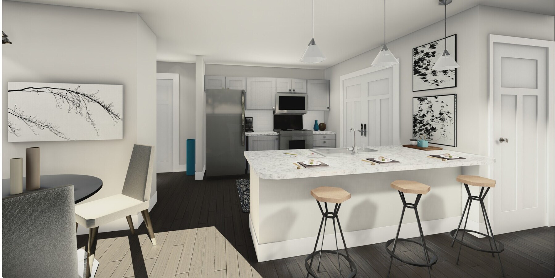 Cocina y Comedor - Flats at Walnut Ridge Apartamentos