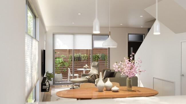 1st floor dining and living room - HOMMA HAUS Mount Tabor - Smart Home Unit 5145