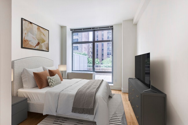 Renovated Package I bedroom with hard surface flooring