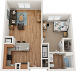 The Park on Morton 1x1 Floor Plan