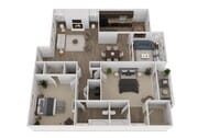 2B 3D Floor Plan