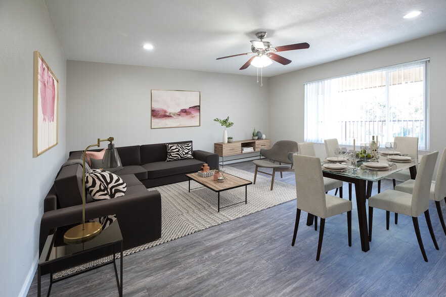 Spacious living and dining rooms
