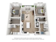 2-Bedroom 2-Bathroom | 1,159 sqft