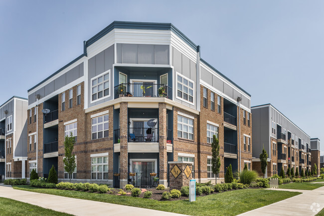 Private Patios & Balconies - The Flats at Fishers Marketplace Rental