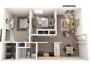 2 bedroom, 1 bathroom apartment home