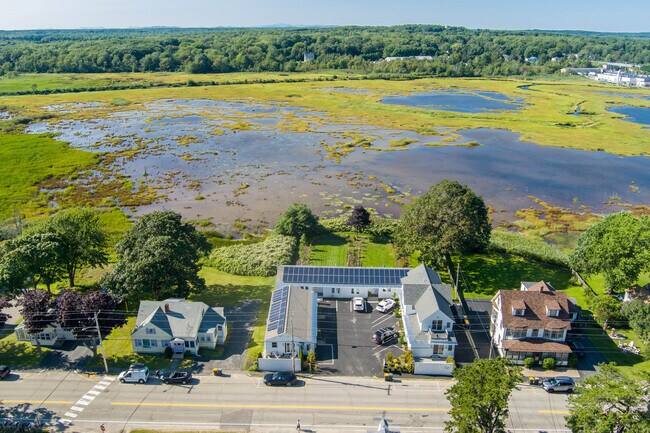 Back yard abutting beautiful marsh
