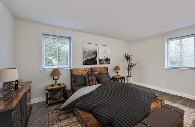 Natural light soaks this Bedroom Room