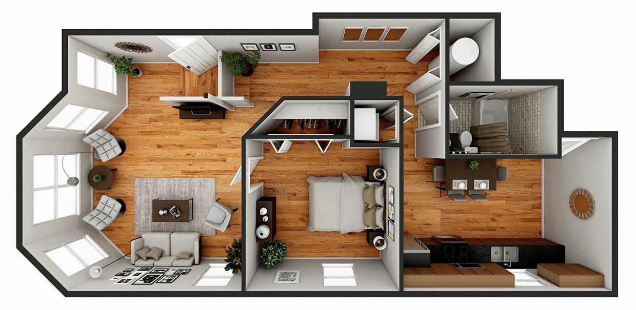 Floor Plan - 1 Bedroom 1 Bathroom