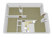 2 bed, 1 bath
